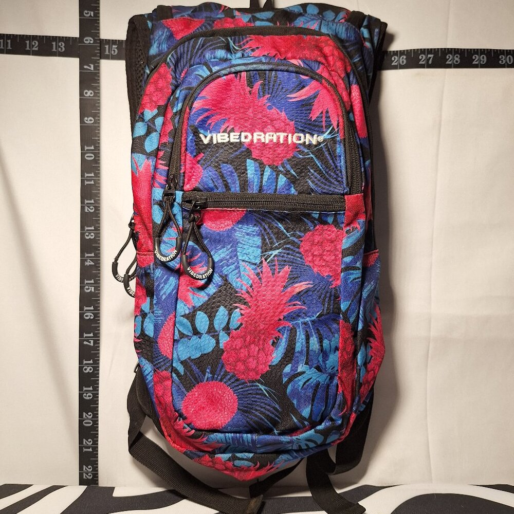 Vibedration Hydration Backpack w/o bladder - blue pink tropical - USED